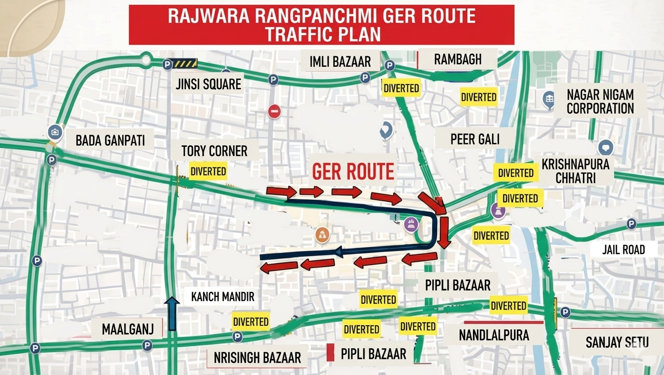 Indore Rangpanchmi Gair Route
